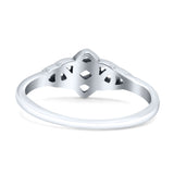 Classic Triquetra Endless Celtic Knot Modern Design Oxidized Band Thumb Ring (7mm)