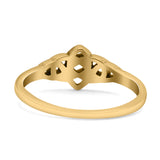 Classic Triquetra Endless Celtic Knot Modern Design Oxidized Band Thumb Ring (7mm)