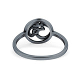 Om Sign Ring Oxidized Band Solid 925 Sterling Silver Thumb Ring (10mm)