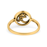 Om Sign Ring Oxidized Band Solid 925 Sterling Silver Thumb Ring (10mm)