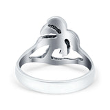 Palm Tree Ring Band Oxidized Tree of Life Round 925 Sterling Silver