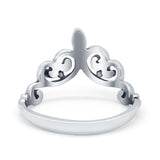 Heart Filigree Thumb Plain Ring V Chevron Midi Band 925 Sterling Silver