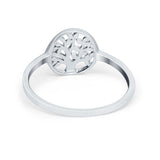 Petite Dainty Tree of Life Thumb Ring Band Round 925 Sterling Silver