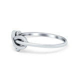Tangled Knot Infinity Band Ring Thumb Ring Oxidized Round 925 Sterling Silver