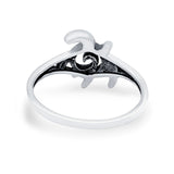 Sterling Silver Wave Turtle Ring Band Round 925 Sterling Silver