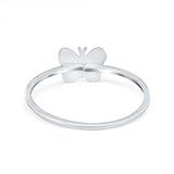 Petite Dainty Butterfly Ring Thumb Band Round 925 Sterling Silver