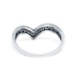 Heart Filigree Thumb Band Chevron Midi V Plain Ring 925 Sterling Silver