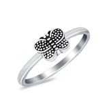 Sterling Silver Plain Ring Butterfly Shape Oxidized 925 Sterling Silver