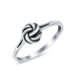 Oxidized Knot Fashion Plain Ring Band 925 Sterling Silver (7mm)