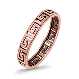 Aztec Ring Oxidized Band Solid 925 Sterling Silver Thumb Ring (4mm)