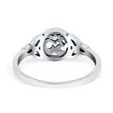 OM Celtic Plain Ring Oxidized Band 925 Sterling Silver