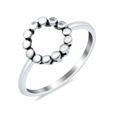 O Open Plain Ring Oxidized Band 925 Sterling Silver