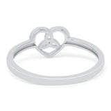 Celtic Heart Band Oxidized Ring Solid 925 Sterling Silver Thumb Ring (7mm)