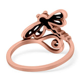 Dragonfly Band Oxidized Ring Solid 925 Sterling Silver Thumb Ring (15mm)