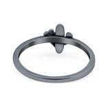 Cactus Ring Oxidized Band Solid 925 Sterling Silver Thumb Ring (10mm)