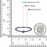 Band Oxidized Ring Solid 925 Sterling Silver Thumb Ring (3mm)