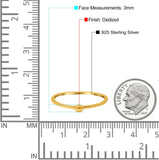 Band Oxidized Ring Solid 925 Sterling Silver Thumb Ring (3mm)