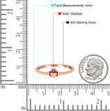 Heart Band Oxidized Ring Solid 925 Sterling Silver Thumb Ring (4mm)