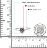 Flower Band Oxidized Ring Solid 925 Sterling Silver Thumb Ring (8mm)