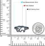 Elephant Band Oxidized Ring Solid 925 Sterling Silver Thumb Ring (8mm)