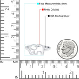 Elephant Band Oxidized Ring Solid 925 Sterling Silver Thumb Ring (8mm)