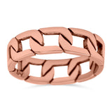 Link Chain Band Oxidized Ring Solid 925 Sterling Silver Thumb Ring (6mm)