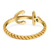 Anchor Band Oxidized Ring Solid 925 Sterling Silver Thumb Ring (8mm)