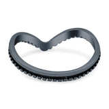 V Shaped Band Oxidized Ring Solid 925 Sterling Silver Thumb Ring (8mm)