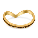 V Shaped Band Oxidized Ring Solid 925 Sterling Silver Thumb Ring (8mm)
