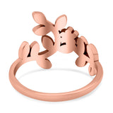 Leaves & Vines Band Oxidized Ring Solid 925 Sterling Silver Thumb Ring (14mm)