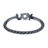 You Band Oxidized Ring Solid 925 Sterling Silver Thumb Ring (3.5mm)