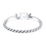 You Band Oxidized Ring Solid 925 Sterling Silver Thumb Ring (3.5mm)