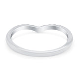 V Dot Band Oxidized Ring Solid 925 Sterling Silver Thumb Ring (7mm)