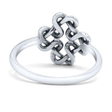 Dainty Braided Endless Celtic Knot Statement Oxidized Ring Band Solid 925 Sterling Silver Thumb Ring (12mm)