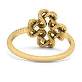 Dainty Braided Endless Celtic Knot Statement Oxidized Ring Band Solid 925 Sterling Silver Thumb Ring (12mm)