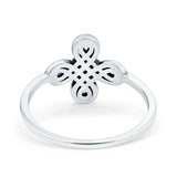 Celtic Cross Band Oxidized Ring Solid 925 Sterling Silver (12mm)
