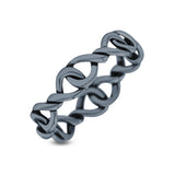 Attractive Infinity Celtic Knot Promise Oxidized Band Solid 925 Sterling Silver Thumb Ring (4.5mm)