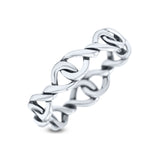 Attractive Infinity Celtic Knot Promise Oxidized Band Solid 925 Sterling Silver Thumb Ring (4.5mm)