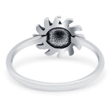 Sun Ring Oxidized Band Solid 925 Sterling Silver Thumb Ring (10mm)