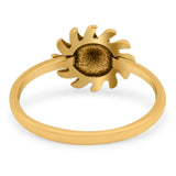 Sun Ring Oxidized Band Solid 925 Sterling Silver Thumb Ring (10mm)