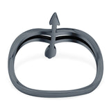 Arrow Band Oxidized Ring Solid 925 Sterling Silver Thumb Ring (14mm)