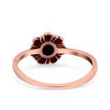 Sunflower Band Oxidized Ring Solid 925 Sterling Silver (9mm)