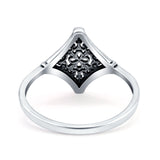 Star Band Oxidized Ring Solid 925 Sterling Silver (8mm)