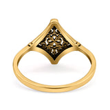 Star Band Oxidized Ring Solid 925 Sterling Silver (8mm)