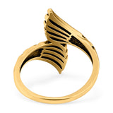 Mermaid Tails Ring Oxidized Band Solid 925 Sterling Silver Thumb Ring (23mm)