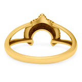 Moon Ring Oxidized Band Solid 925 Sterling Silver Thumb Ring (10mm)