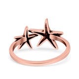 Starfish Ring Oxidized Band Solid 925 Sterling Silver Thumb Ring (11.5mm)