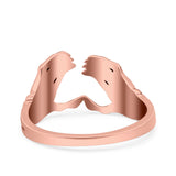 Skeleton Hands Ring Oxidized Band Solid 925 Sterling Silver Thumb Ring (6.8mm)