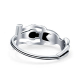 Skeleton Oxidized Band Solid 925 Sterling Silver Thumb Ring (9mm)