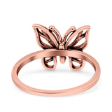 Butterfly Ring Oxidized Band Solid 925 Sterling Silver Thumb Ring (11.7mm)